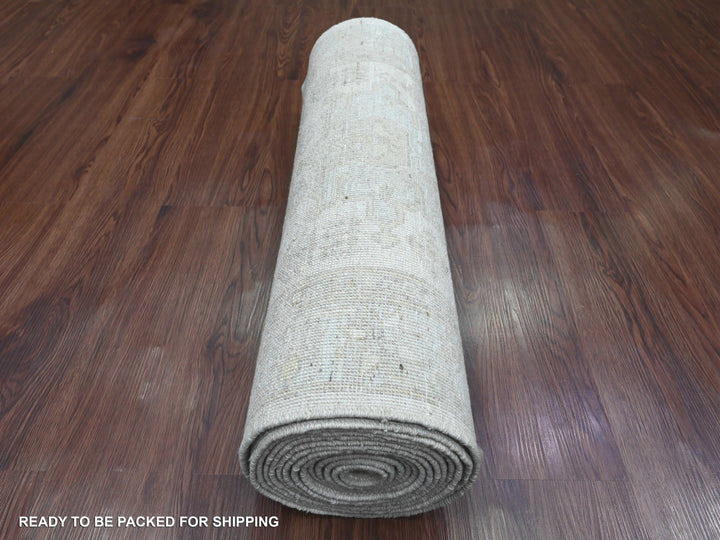 2'8" x 15'11" New Hand Knotted Ivory Wool Runner Oriental Rug - MOA10220682