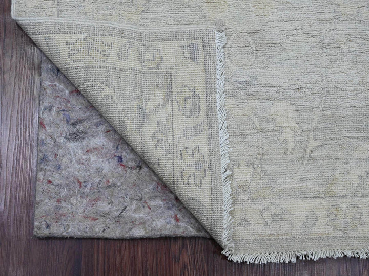 2'7" x 11'9" New Hand Knotted Grey Wool Runner Oriental Rug - MOA10220683