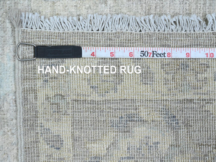 2'6" x 5'9" New Hand Knotted Grey Wool Rectangle Oriental Rug - MOA10220686
