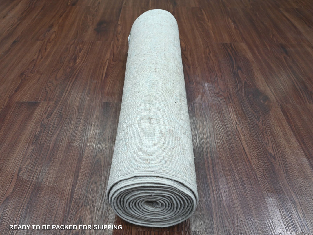 2'8" x 14'2" New Hand Knotted Brown Wool Runner Oriental Rug - MOA10220689