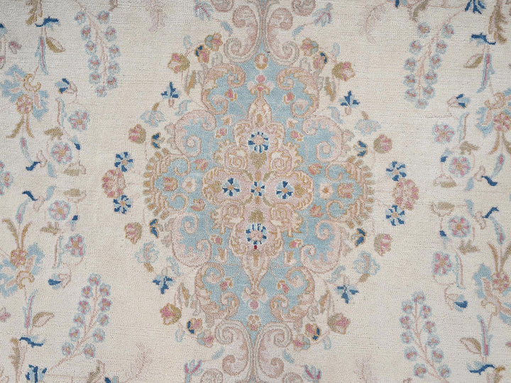 11'10" x 14'2" Vintage Hand Knotted Ivory Wool Rectangle Oriental Rug - MOA1022068