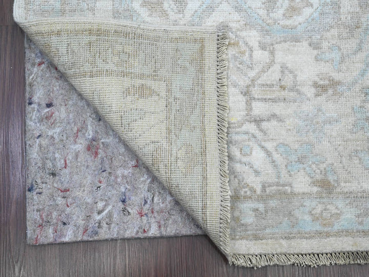 2'8" x 16'3" New Hand Knotted Ivory Wool Runner Oriental Rug - MOA10220693