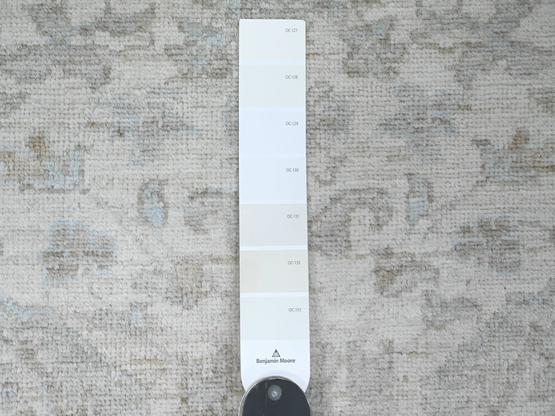 2'8" x 16'3" New Hand Knotted Ivory Wool Runner Oriental Rug - MOA10220693