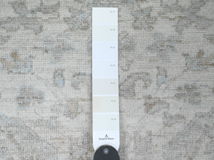 2'8" x 16'3" New Hand Knotted Ivory Wool Runner Oriental Rug - MOA10220693