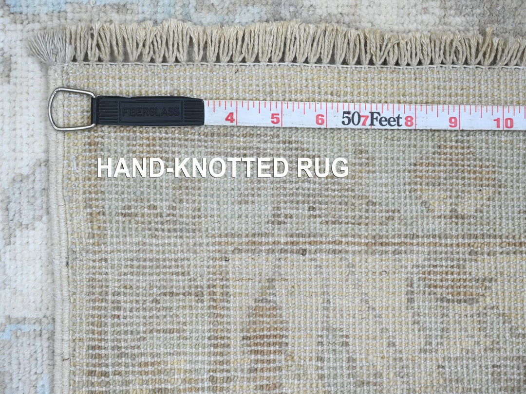 2'8" x 16'3" New Hand Knotted Ivory Wool Runner Oriental Rug - MOA10220693