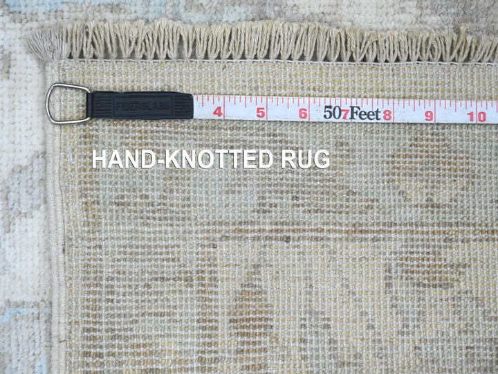 2'8" x 16'3" New Hand Knotted Ivory Wool Runner Oriental Rug - MOA10220693