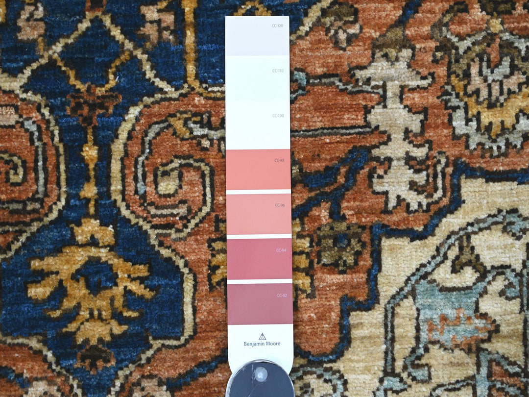 4'2" x 6'0" New Hand Knotted Orange Wool Rectangle Oriental Rug - MOA10220695