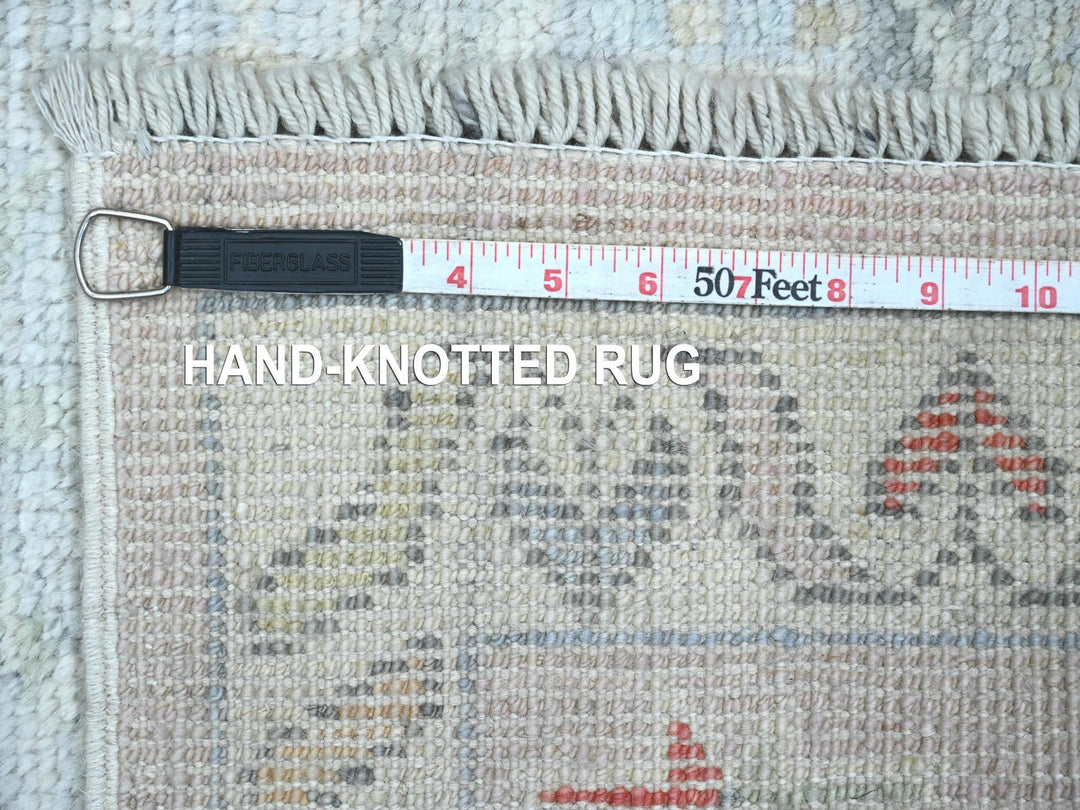 3'1" x 10'0" New Hand Knotted Pink Wool Runner Oriental Rug - MOA10220698