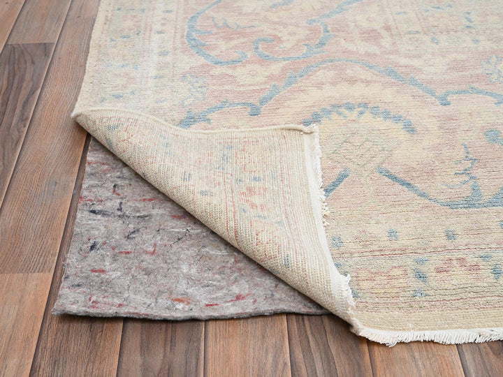 11'11" x 17'3" Vintage Hand Knotted Ivory Wool Rectangle Oriental Rug - MOA1022069