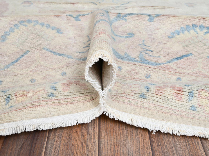 11'11" x 17'3" Vintage Hand Knotted Ivory Wool Rectangle Oriental Rug - MOA1022069