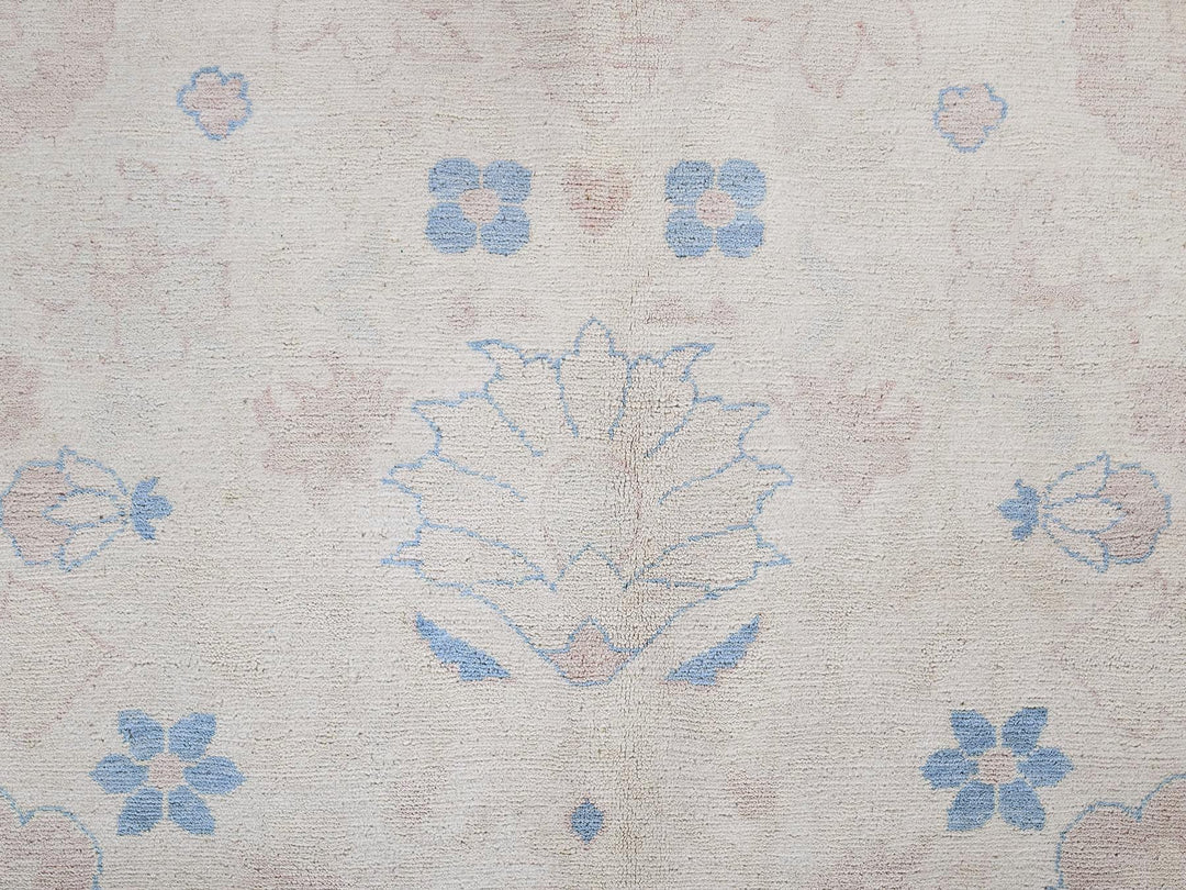 11'11" x 17'3" Vintage Hand Knotted Ivory Wool Rectangle Oriental Rug - MOA1022069