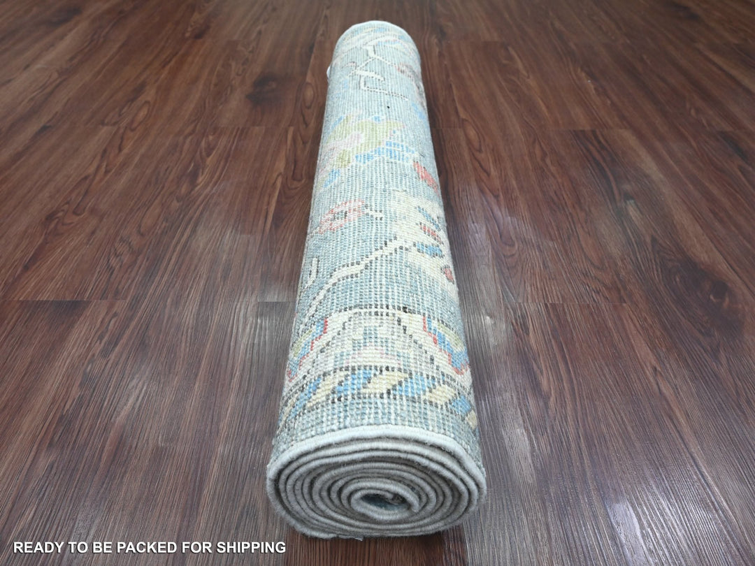 2'9" x 9'9" New Hand Knotted Blue Wool Runner Oriental Rug - MOA10220701