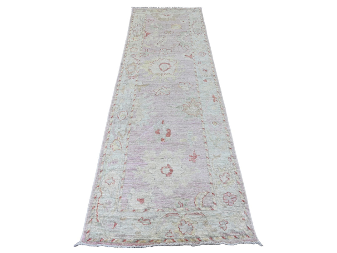 3'0" x 9'6" New Hand Knotted Pink Wool Runner Oriental Rug - MOA10220702