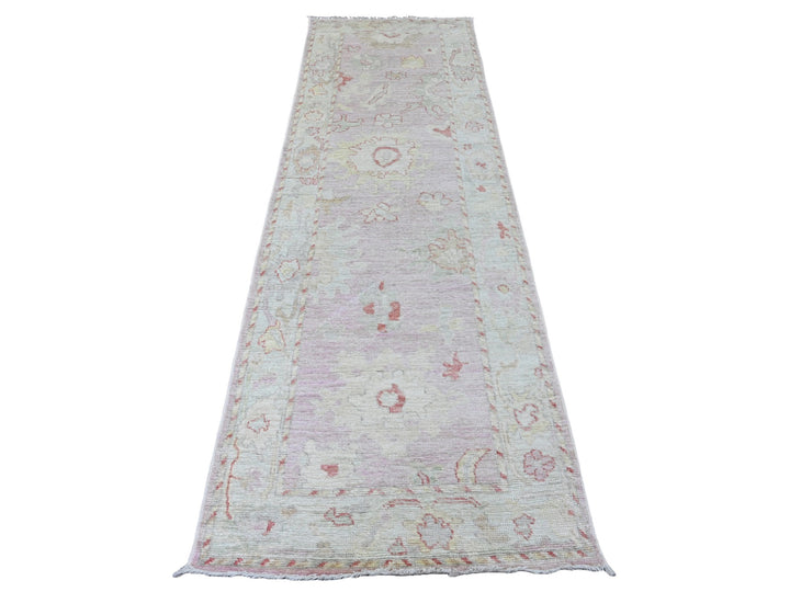 3'0" x 9'6" New Hand Knotted Pink Wool Runner Oriental Rug - MOA10220702