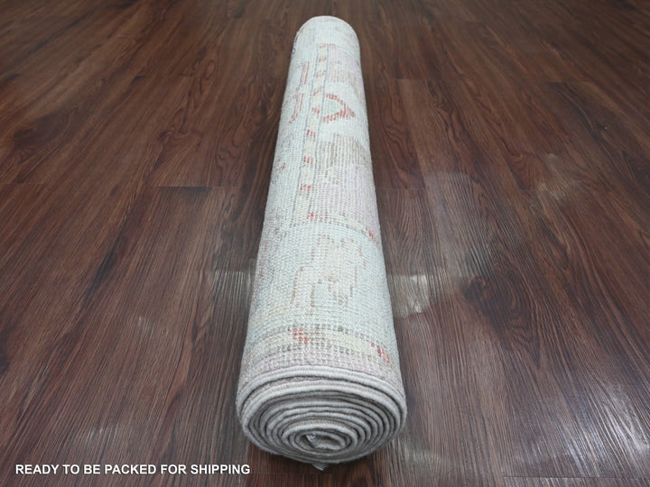 3'0" x 9'6" New Hand Knotted Pink Wool Runner Oriental Rug - MOA10220702