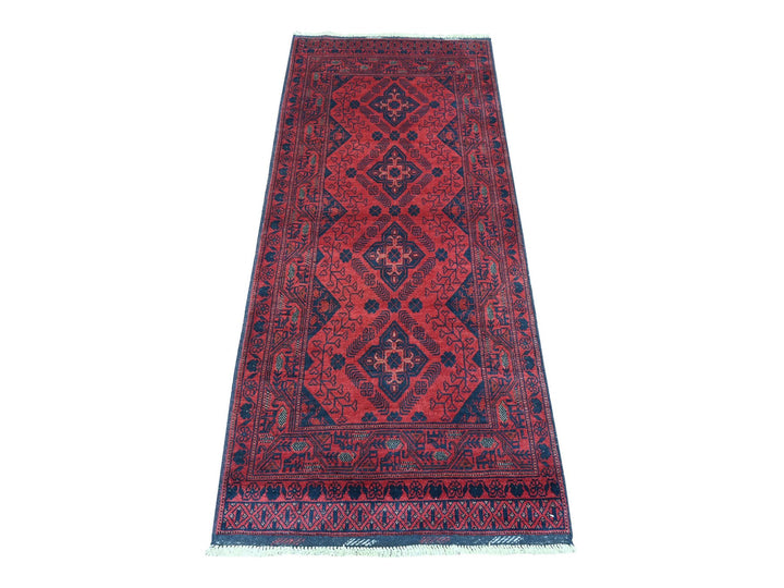 2'8" x 6'3" New Hand Knotted Red Wool Runner Oriental Rug - MOA10220704