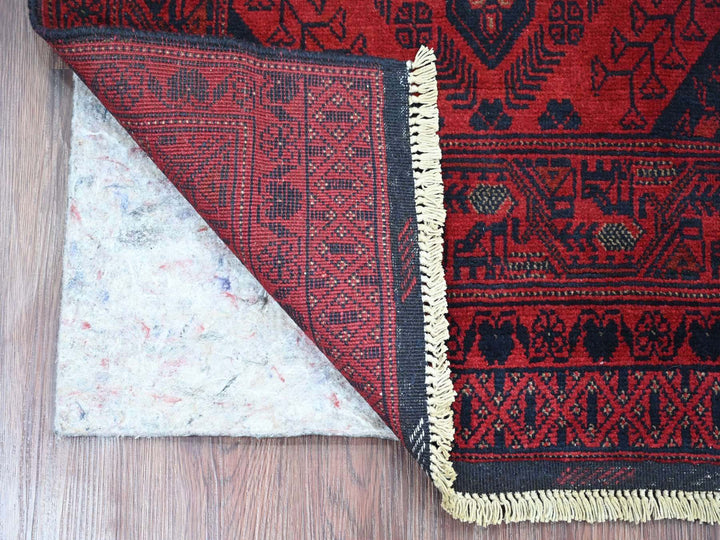2'8" x 6'3" New Hand Knotted Red Wool Runner Oriental Rug - MOA10220704