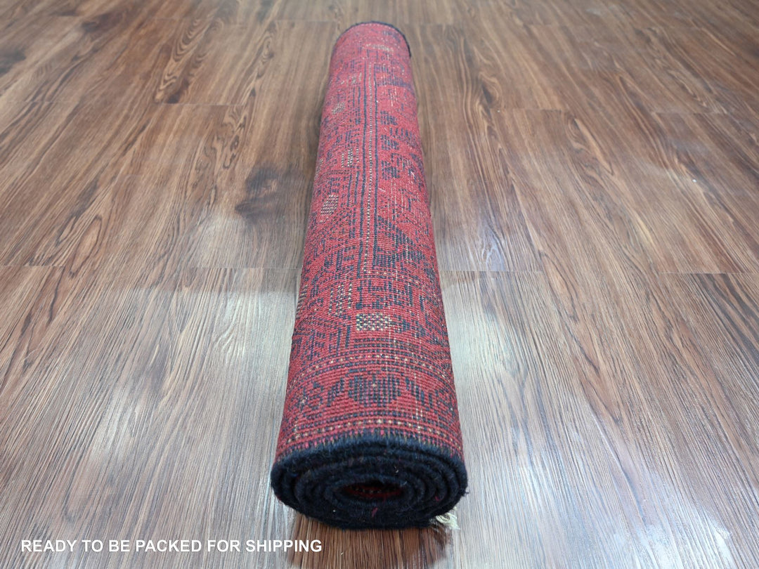 2'8" x 6'3" New Hand Knotted Red Wool Runner Oriental Rug - MOA10220704