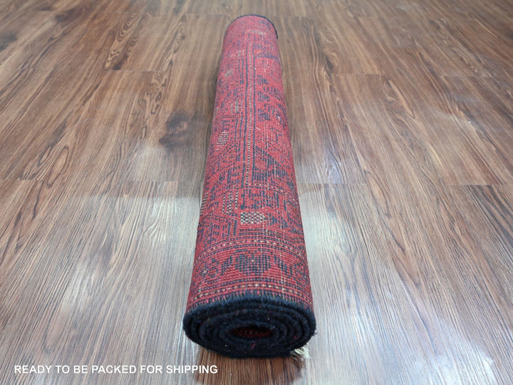 2'8" x 6'3" New Hand Knotted Red Wool Runner Oriental Rug - MOA10220704