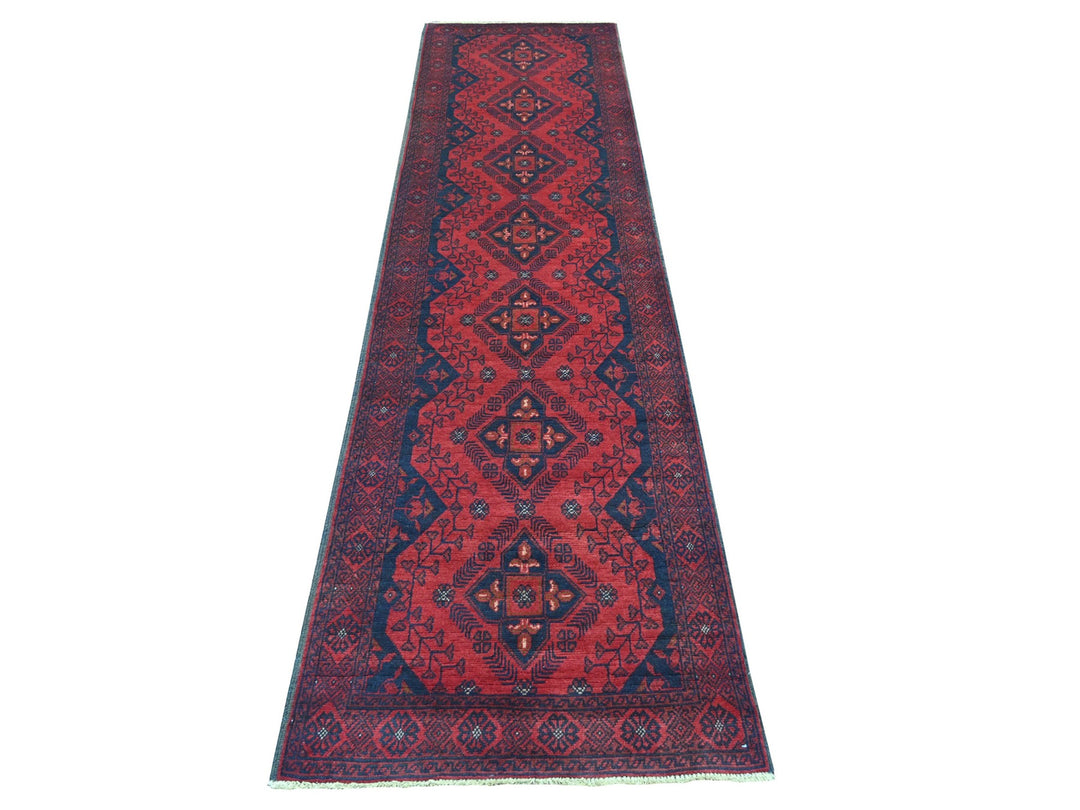 2'7" x 9'10" New Hand Knotted Red Wool Runner Oriental Rug - MOA10220705