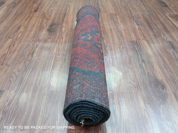 2'7" x 9'10" New Hand Knotted Red Wool Runner Oriental Rug - MOA10220705