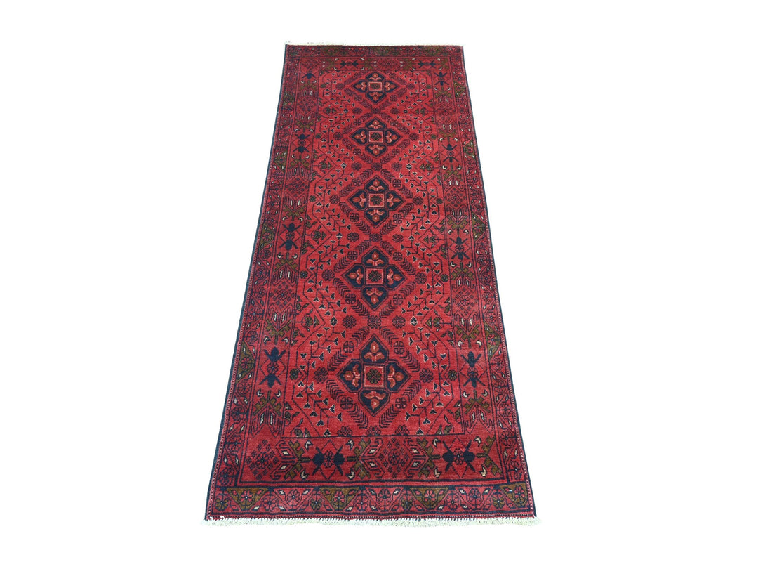 2'6" x 6'3" New Hand Knotted Red Wool Runner Oriental Rug - MOA10220706