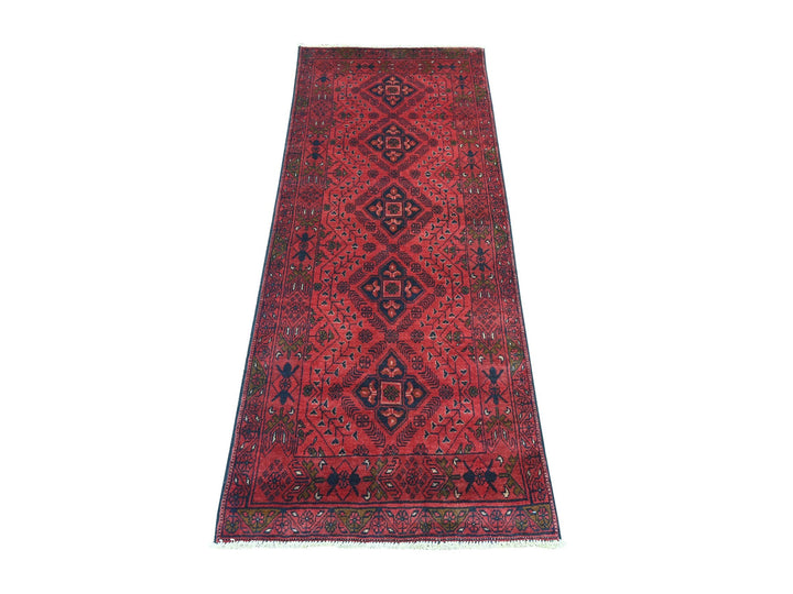 2'6" x 6'3" New Hand Knotted Red Wool Runner Oriental Rug - MOA10220706