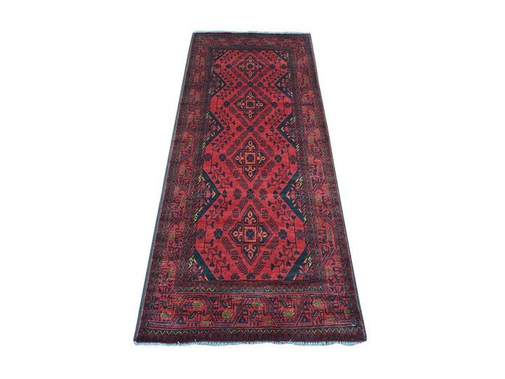 2'9" x 6'6" New Hand Knotted Red Wool Runner Oriental Rug - MOA10220707