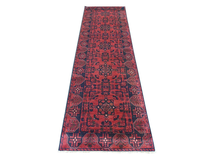 2'8" x 9'3" New Hand Knotted Red Wool Runner Oriental Rug - MOA10220708