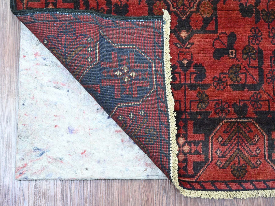 2'8" x 9'3" New Hand Knotted Red Wool Runner Oriental Rug - MOA10220708