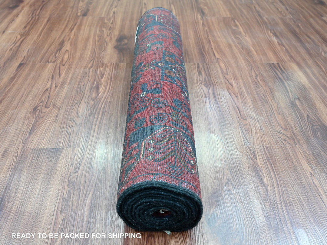 2'8" x 9'3" New Hand Knotted Red Wool Runner Oriental Rug - MOA10220708