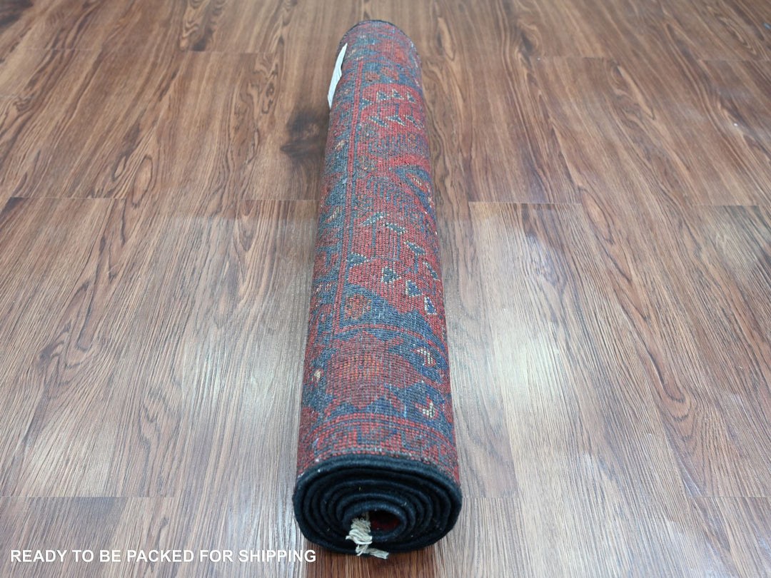 2'6" x 6'2" New Hand Knotted Red Wool Runner Oriental Rug - MOA10220709