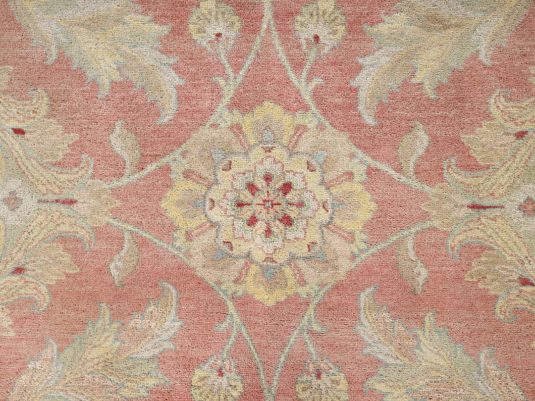 10'0" x 14'5" Vintage Hand Knotted Pink Wool Rectangle Oriental Rug - MOA1022070