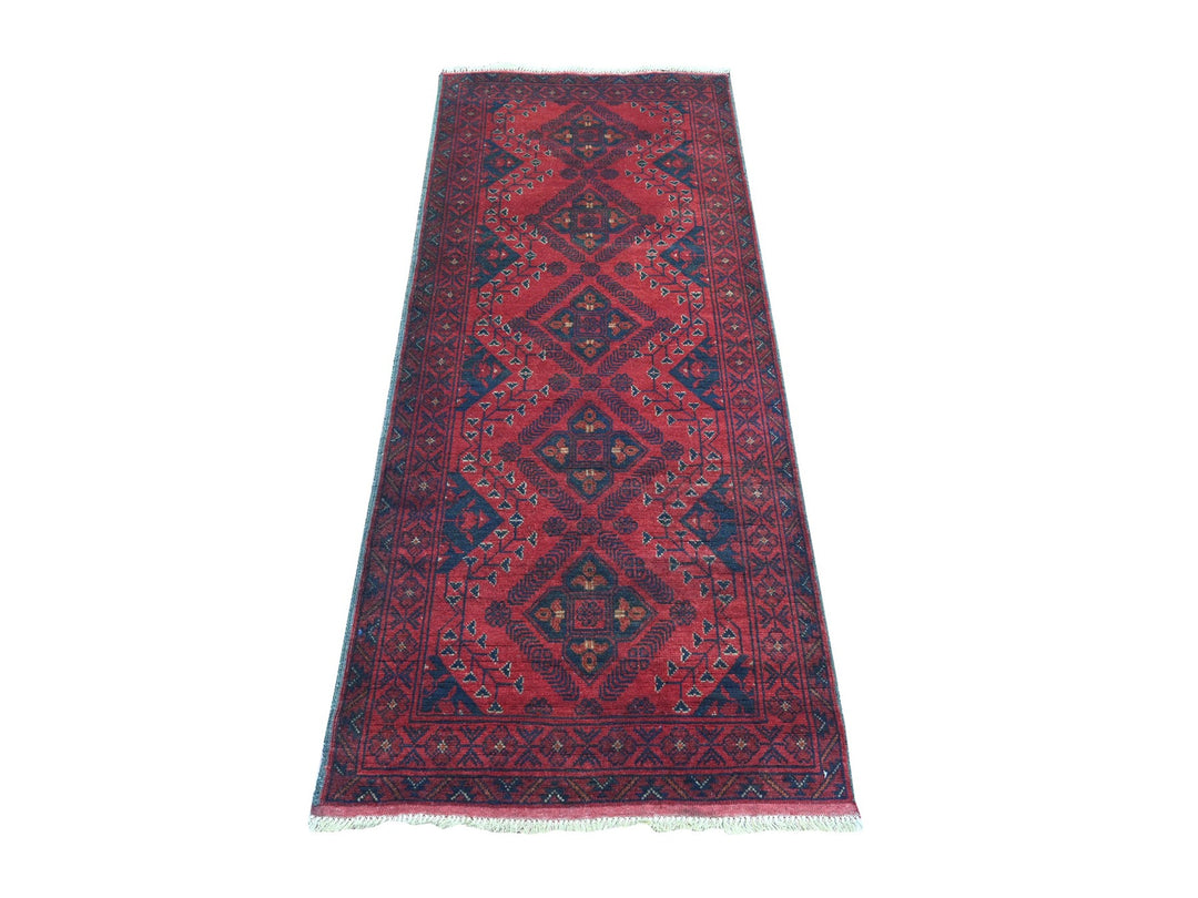 2'7" x 6'3" New Hand Knotted Red Wool Runner Oriental Rug - MOA10220710