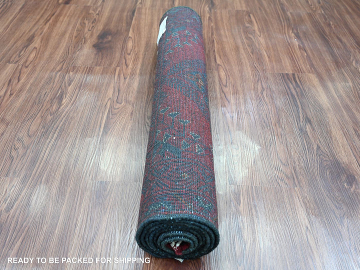 2'7" x 6'3" New Hand Knotted Red Wool Runner Oriental Rug - MOA10220710