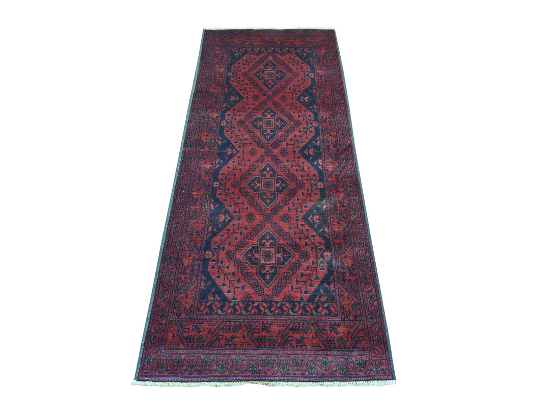 2'8" x 6'6" New Hand Knotted Red Wool Runner Oriental Rug - MOA10220711