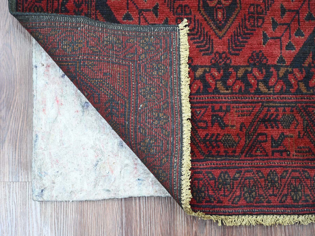 2'8" x 6'6" New Hand Knotted Red Wool Runner Oriental Rug - MOA10220711
