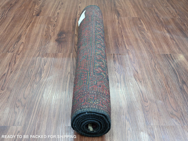 2'8" x 6'6" New Hand Knotted Red Wool Runner Oriental Rug - MOA10220711
