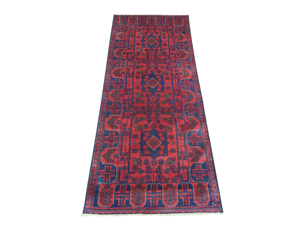 2'6" x 6'1" New Hand Knotted Red Wool Runner Oriental Rug - MOA10220712