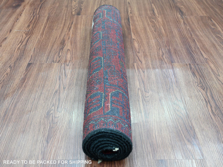 2'6" x 6'1" New Hand Knotted Red Wool Runner Oriental Rug - MOA10220712