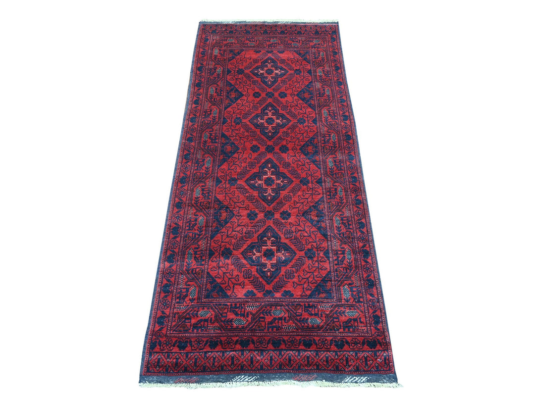 2'8" x 6'3" New Hand Knotted Red Wool Runner Oriental Rug - MOA10220713