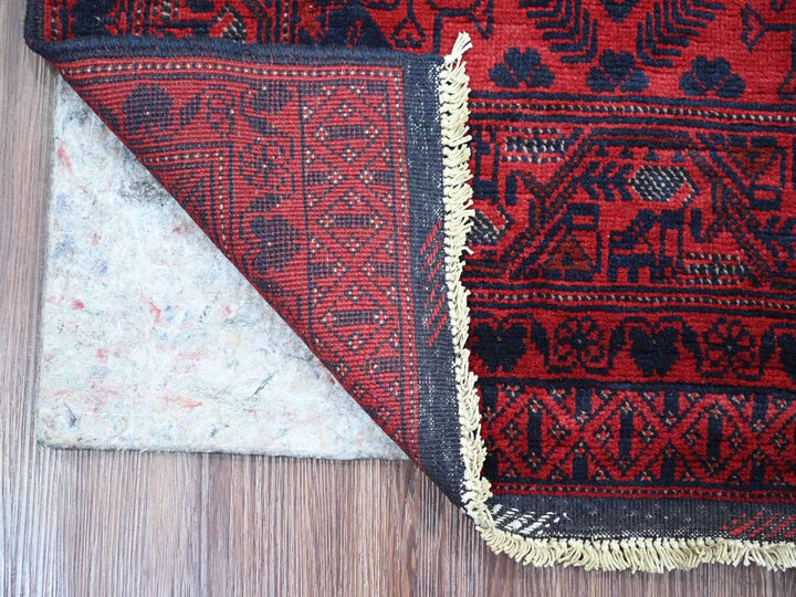 2'8" x 6'3" New Hand Knotted Red Wool Runner Oriental Rug - MOA10220713