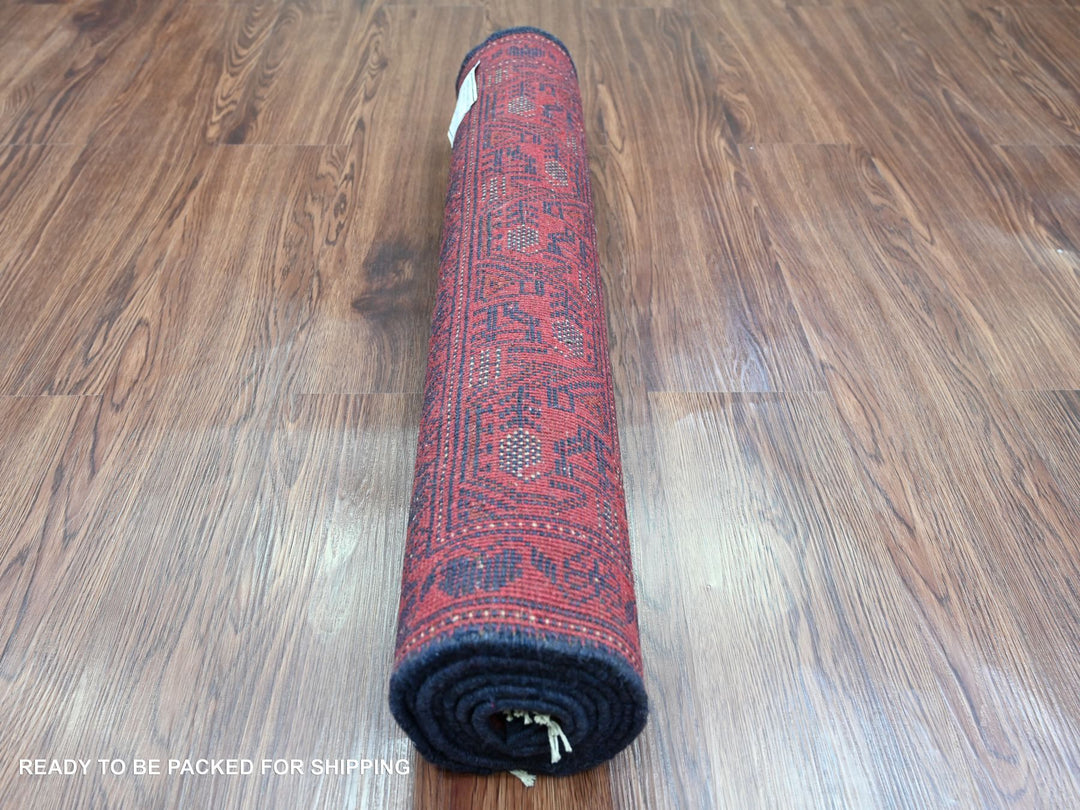 2'8" x 6'3" New Hand Knotted Red Wool Runner Oriental Rug - MOA10220713