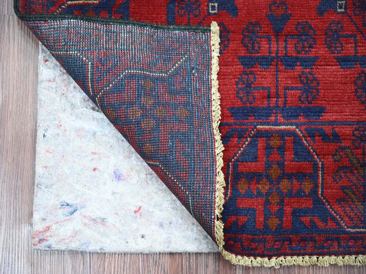 2'7" x 6'3" New Hand Knotted Red Wool Runner Oriental Rug - MOA10220714