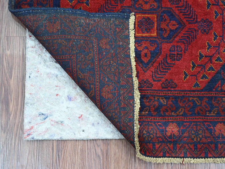 2'7" x 6'5" New Hand Knotted Red Wool Runner Oriental Rug - MOA10220715