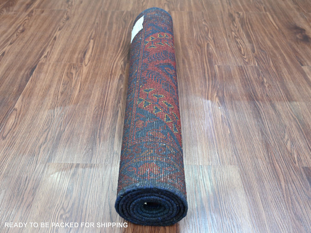2'7" x 6'5" New Hand Knotted Red Wool Runner Oriental Rug - MOA10220715