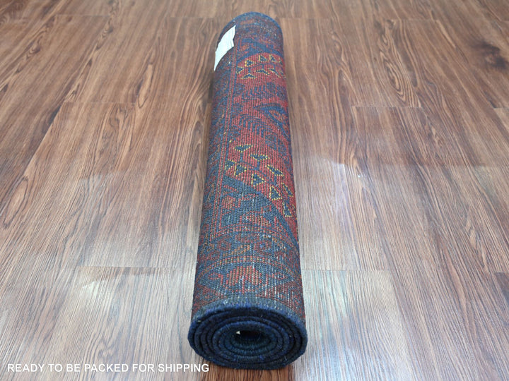 2'7" x 6'5" New Hand Knotted Red Wool Runner Oriental Rug - MOA10220715
