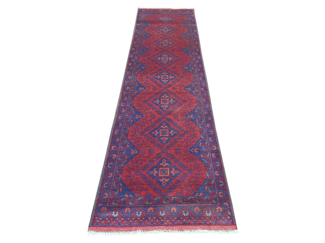 2'7" x 9'8" New Hand Knotted Red Wool Runner Oriental Rug - MOA10220716