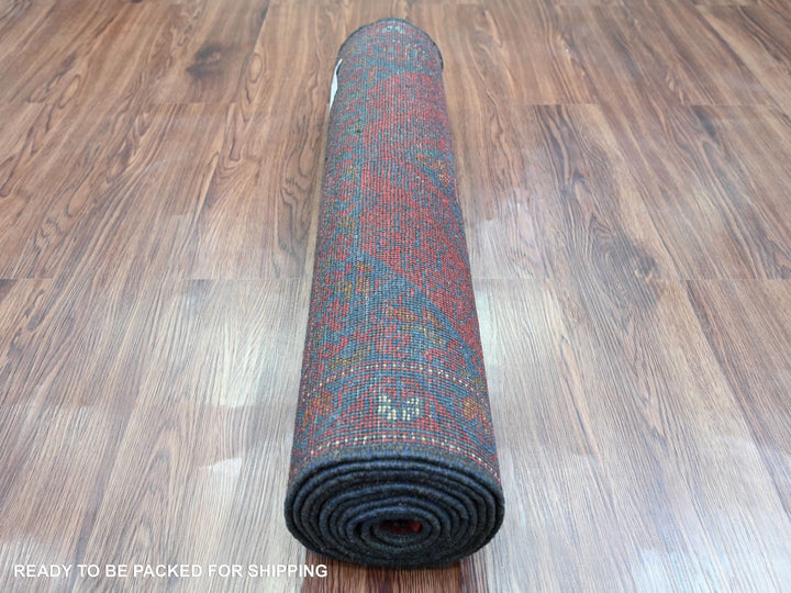 2'7" x 9'8" New Hand Knotted Red Wool Runner Oriental Rug - MOA10220716
