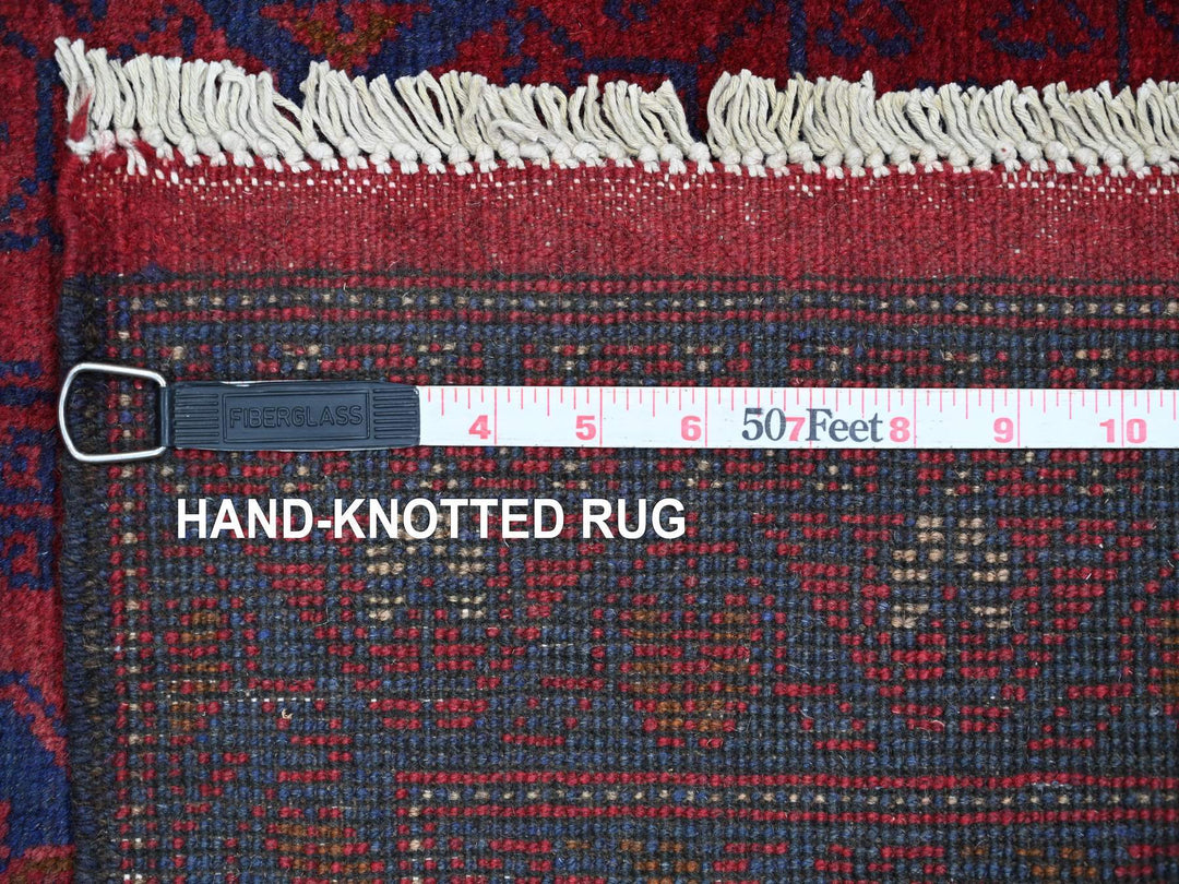 2'7" x 9'8" New Hand Knotted Red Wool Runner Oriental Rug - MOA10220716